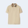 버버리 체크카라 코튼 폴로 셔츠 4COLOR (BEIGE) (GRAY) (KHAKI) (BLACK)