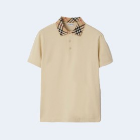 버버리 체크카라 코튼 폴로 셔츠 4COLOR (BEIGE) (GRAY) (KHAKI) (BLACK)