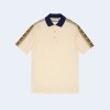 구찌 인터로킹 G 스트라이프 폴로 셔츠 아이보리