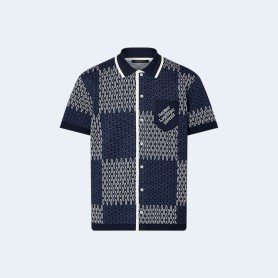 루이비통 다미에 자카드 쇼트 슬리브드 코튼 저지 쇼츠 1AFXS1