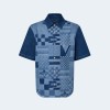 루이비통 프린티드 쇼트 슬리브 데님 셔츠