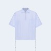 디올 숏슬리브 풀오버 셔츠 블루 스트라이프 포플린