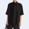 펜디 FF 린넨 자카드 반팔 셔츠 블랙
