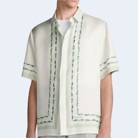 디올 Couture 은방울꽃 반소매 셔츠 화이트 실크