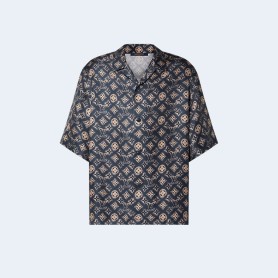 루이비통 모노그램 실크 쇼트 슬리브드 셔츠 1AB6O6