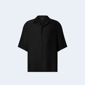 루이비통 실크 블렌드 쇼트 블랙 셔츠 1ABJL4