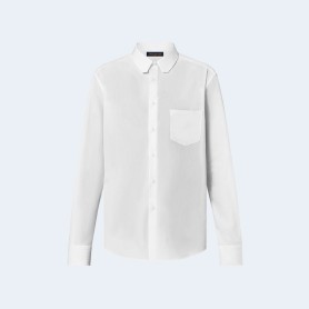 루이비통 엠브로이더드 롱 슬리브드 코튼 셔츠 1AFJVF