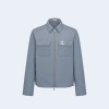 디올 그레이 테크니컬 코튼 오토만 지퍼 오버셔츠