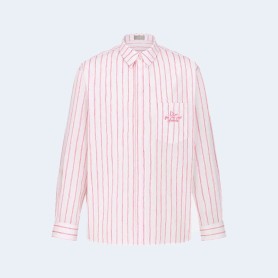 디올 & HYLTON NEL 핑크스트라이프 코튼 포플린 셔츠 2color (pink) (white)