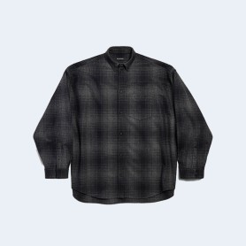 발렌시아가 오버사이즈 셔츠 그레이 블랙