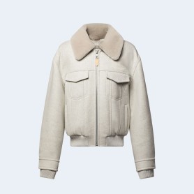 루이비통 울 블루종 위드 시어링 칼라