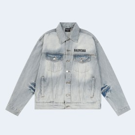 발렌시아가 빈티지 워싱 데님 자켓 화이트