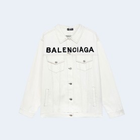 발렌시아가 워싱 체스트 로고 데님 자켓