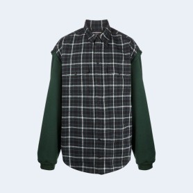 발렌시아가 체크 플란넬 스포츠 셔츠