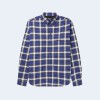 발렌시아가 패딩 로고 엠브로이드 체크 코튼플란넬 오버셔츠
