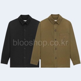생로랑 코튼 린넨 개버딘 셔츠 (브라운) (블랙) 2color