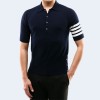 톰브라운 네이비 코튼 오토맨 립 4-바 폴로 셔츠
