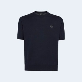 펜디 FF 메탈 로고 울 니트 반팔 2COLOR (BLACK) (WHITE)