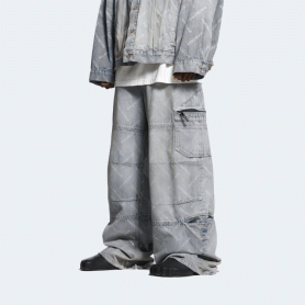 발렌시아가 BAL 다이애그널 올오버 카고 팬츠