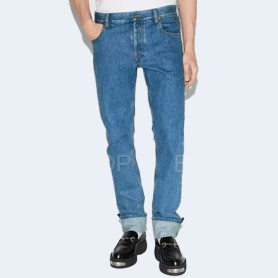구찌 테이퍼드 핏 데님 팬츠 블루