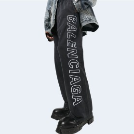 발렌시아가 로고 프린트 트랙팬츠