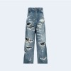 발렌시아가 디스트로이드 배기 데님 팬츠