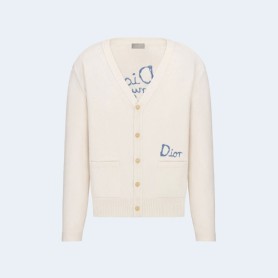 DIOR AND HYLTON NEL 화이트 코튼 블렌드 가디건