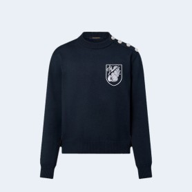 루이비통 엠브로이더드 코튼 블렌드 크루넥 1AFQQ3