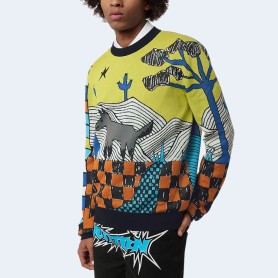 루이비통 자카드 코튼 크루넥