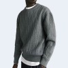 디올 오블리크 코튼 블렌드 자카드 스웨터 그레이