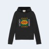 구찌 로고 프린트 오버사이즈 후디 블랙