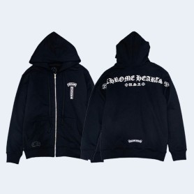 크롬하츠 T로고 집업 후디