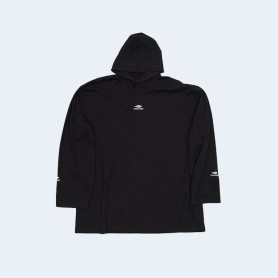 발렌시아가 로고 스키 후드 블랙