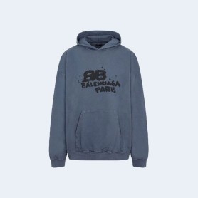 발렌시아가 핸드 드로운 BB 아이콘 후드