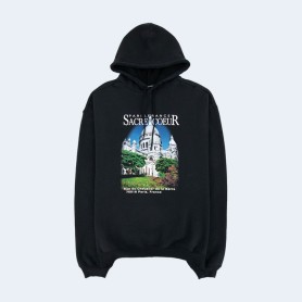 발렌시아가 Sacré Coeur 프린트 오버사이즈 후디