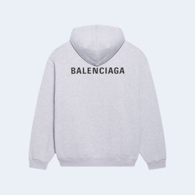 발렌시아가 로고 미디엄 핏 후디 그레이