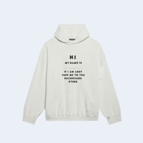 발렌시아가 하이 마이 네임 이즈 후디 화이트