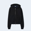 버버리 블랙 코튼 지퍼 후드 블랙