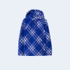버버리 블루 플리스 체크 후드