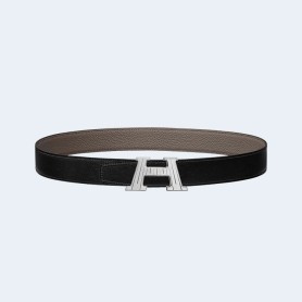 에르메스 H 토고 베이지 벨트 은장 32mm