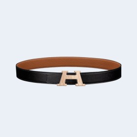 에르메스 H 토고 브라운 벨트 금장 32mm