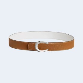 에르메스 럭 리버서블 브라운 벨트 은장 38mm