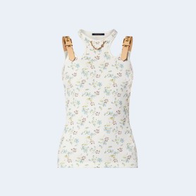 루이비통 플로럴 프린트 아일릿 벨트 탱크 톱 1AFGRK