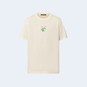 루이비통 쇼트 슬리브드 코튼 니트드 크루넥