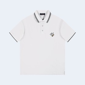 루이비통 라펠 로고 자수 폴로 셔츠 화이트