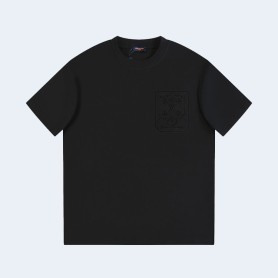 루이비통 디보스드 3D 로고 프린트 티셔츠 블랙