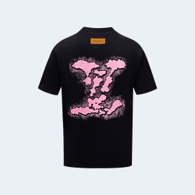 루이비통 클라우드 자카드 티셔츠 블랙