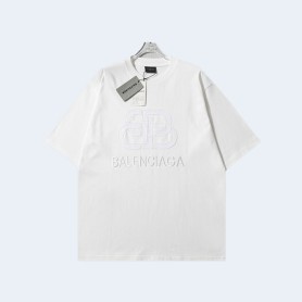 발렌시아가 BB 스팽글 로고 티셔츠 화이트