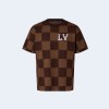 루이비통 크루넥 깅햄 숏 슬리브 다미에 티셔츠