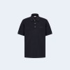 디올 아이콘 실크 피케 폴로 셔츠 네이비